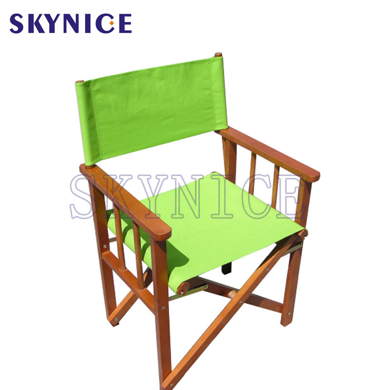 Chaise de directeur pliante en bois avec siège portable pliable d'accoudoir