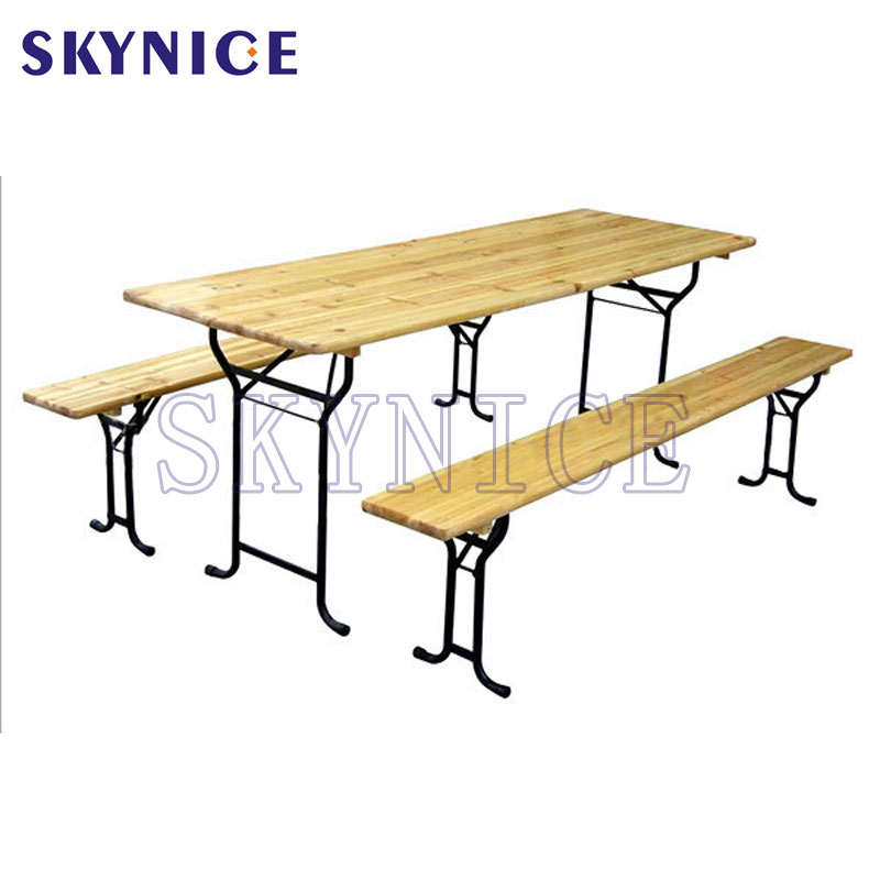 Table pliante en bois pour banc allemand