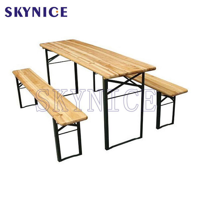 Ensemble de table en bois pliable en bois pour jardin résistant à la mode populaire