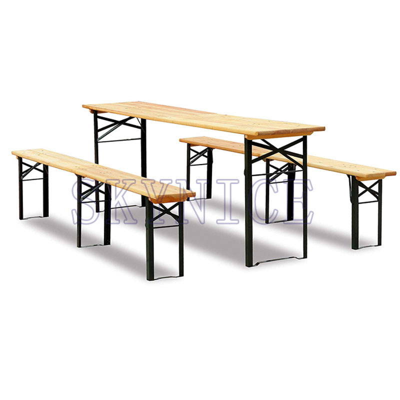 Ensemble de table et de chaises en bois de meubles de bière en bois de pin
