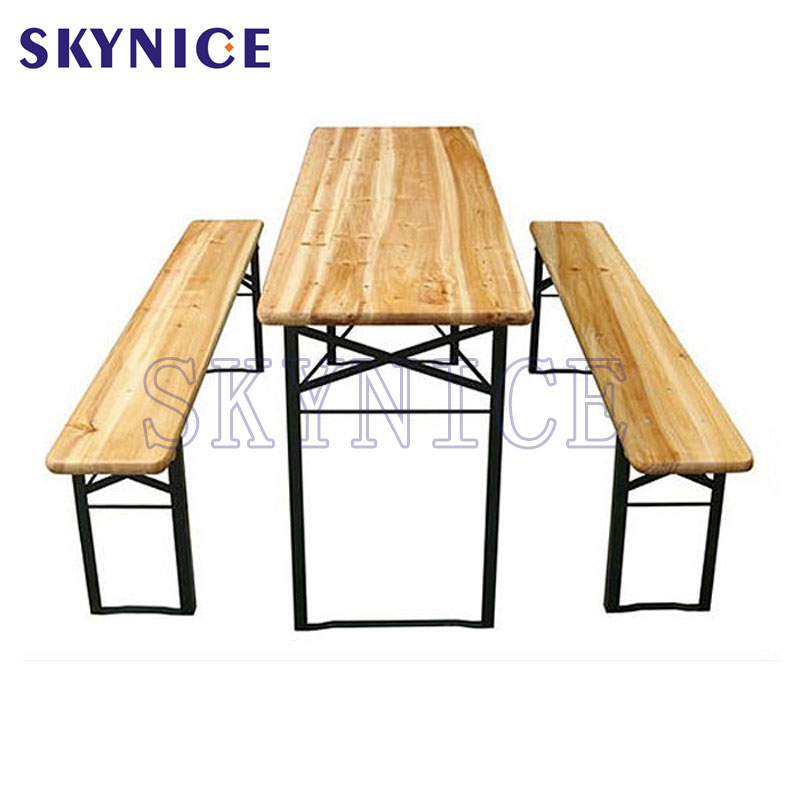 Table pliante en bois solide de bière-pong