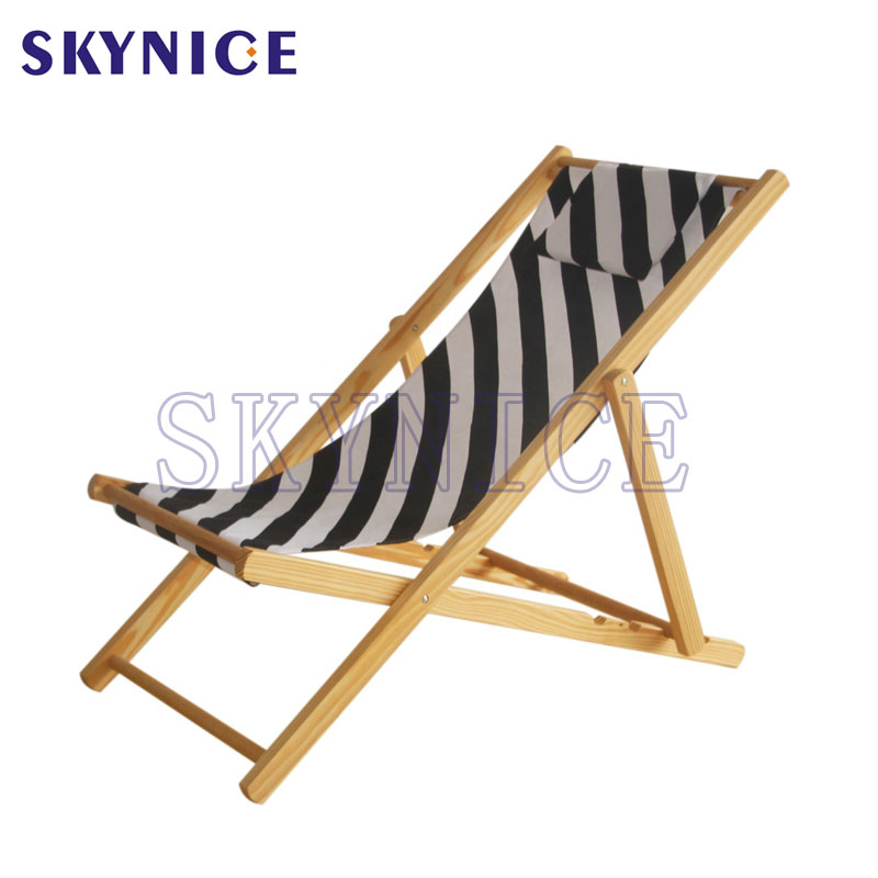 Chaise de plage portable en bois